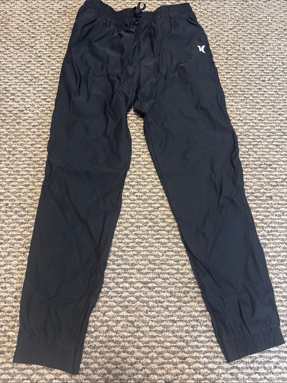 Hurley Black Boy Jogger Pants with White Logo